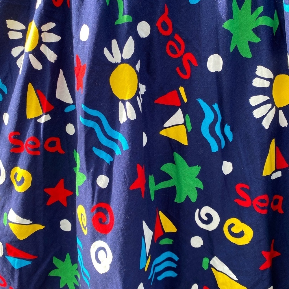 Vintage 80’s Binder Sportswear Full Skirt Nautical - Picture 2 of 5